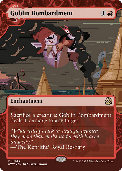 Goblin Bombardment (WOT-043) - rare: (Showcase) (Borderless)