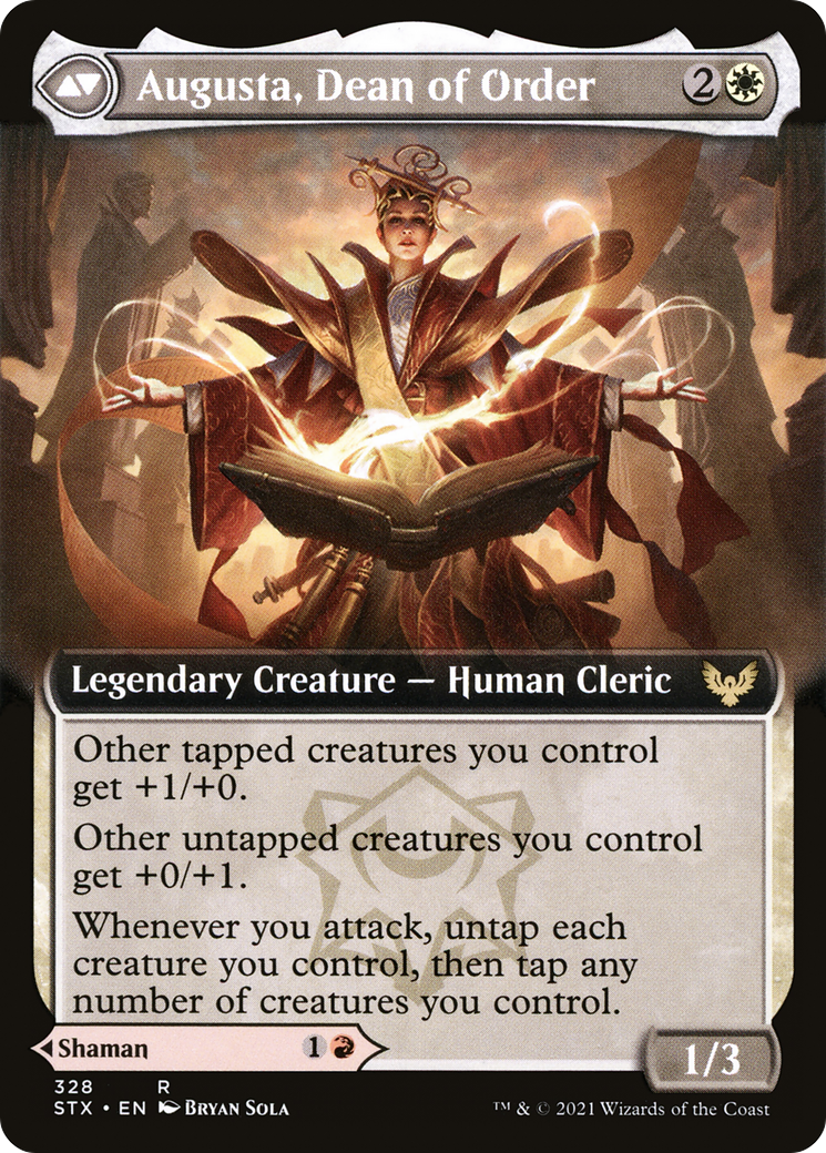 Plargg, Dean of Chaos // Augusta, Dean of Order (STX-328) - rare: (Extended Art)