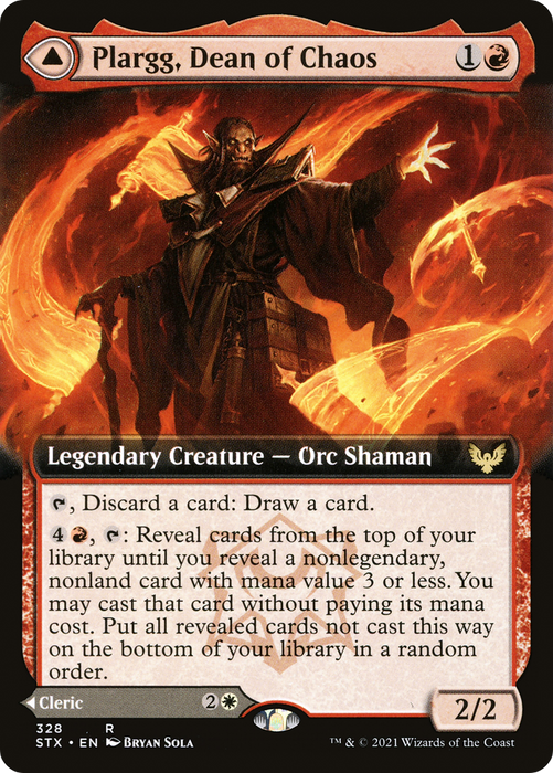 Plargg, Dean of Chaos // Augusta, Dean of Order (STX-328) - rare: (Extended Art)