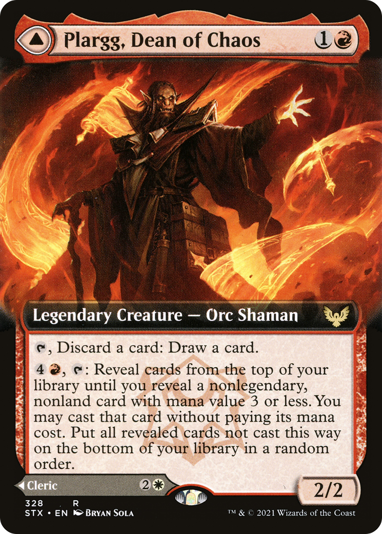 Plargg, Dean of Chaos // Augusta, Dean of Order (STX-328) - rare: (Extended Art)