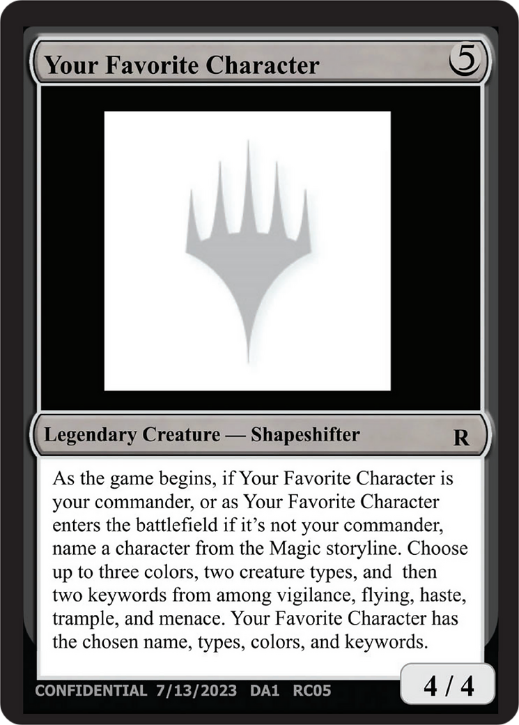 Your Favorite Character (UNK-RC05C) - rare