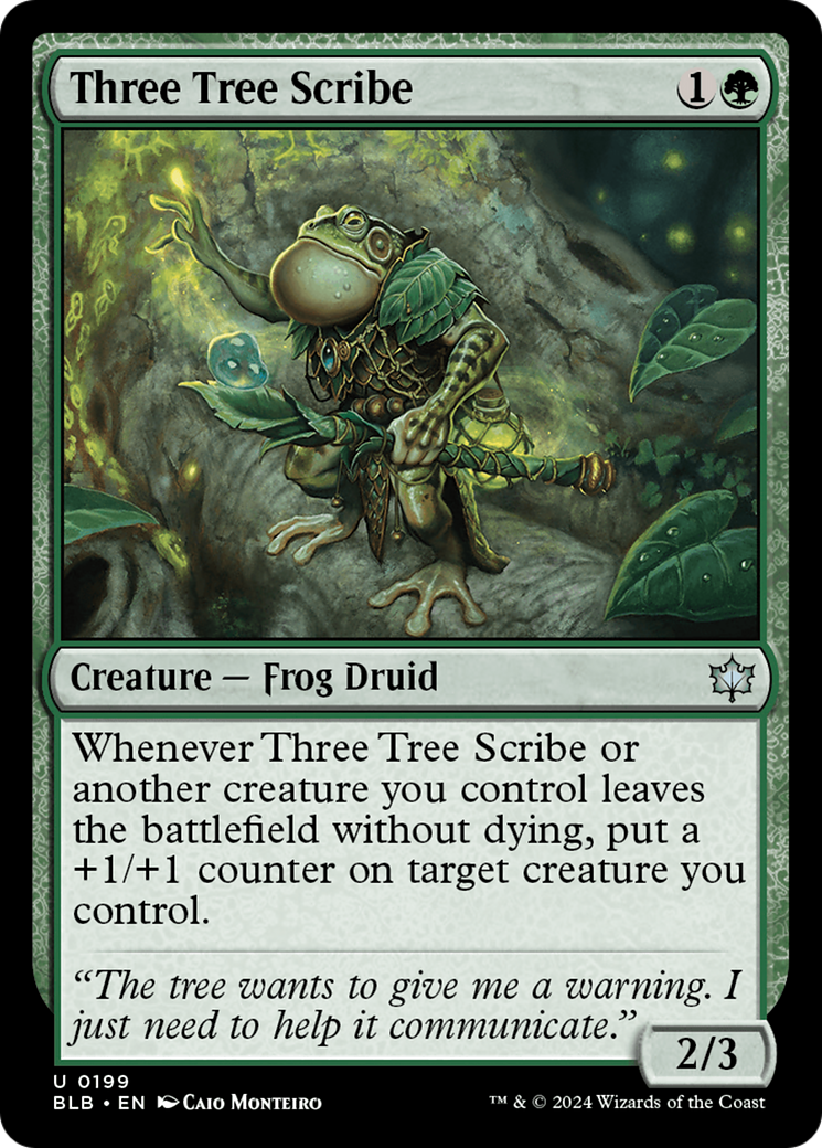 Three Tree Scribe (BLB-199) - uncommon - Foil