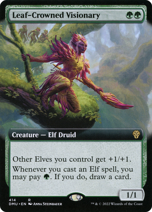 Leaf-Crowned Visionary (DMU-414) - rare: (Extended Art)