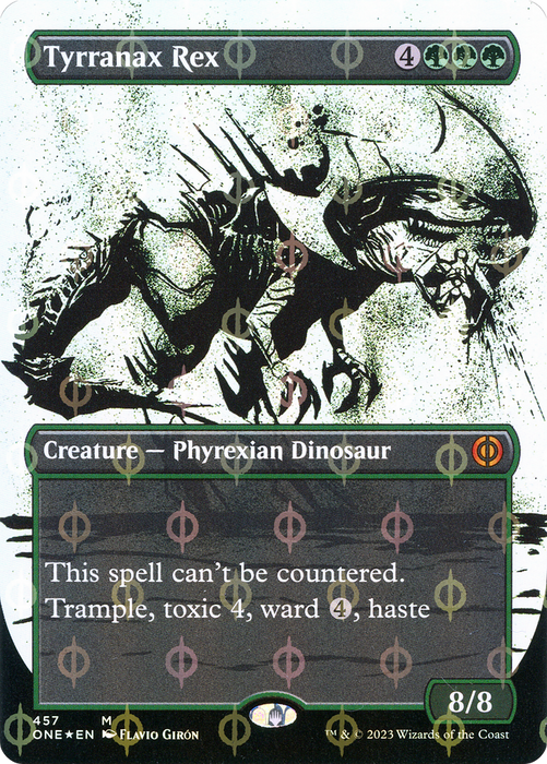 Tyrranax Rex (ONE-457) - mythic: (Showcase) (Borderless) - Foil