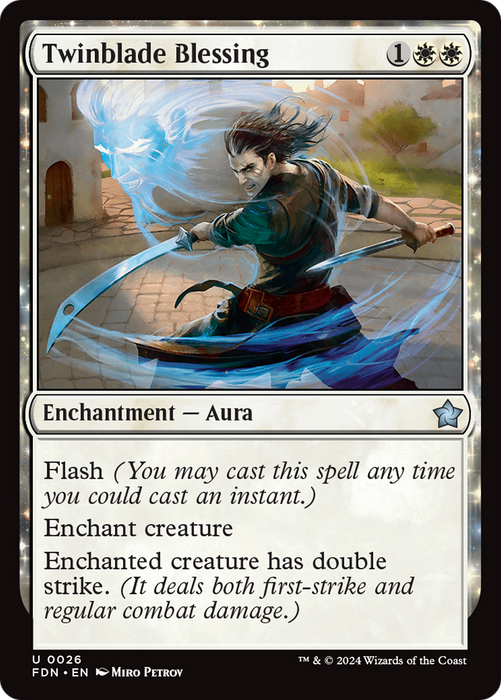 Twinblade Blessing (FDN-026) - uncommon - Foil