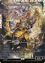 Herald of Eternal Dawn (FDN-433) - mythic: (borderless, Showcase) - Foil