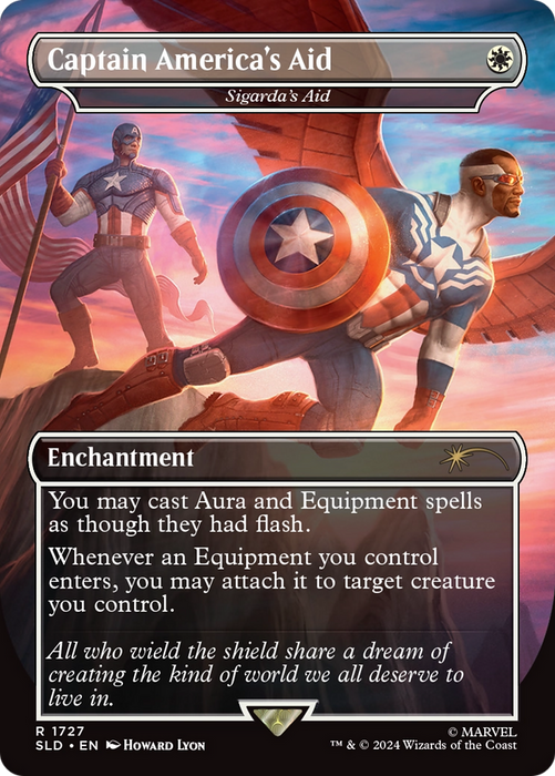 Sigarda's Aid (SLD-1727) - rare / Captain America's Aid (Borderless) - Foil