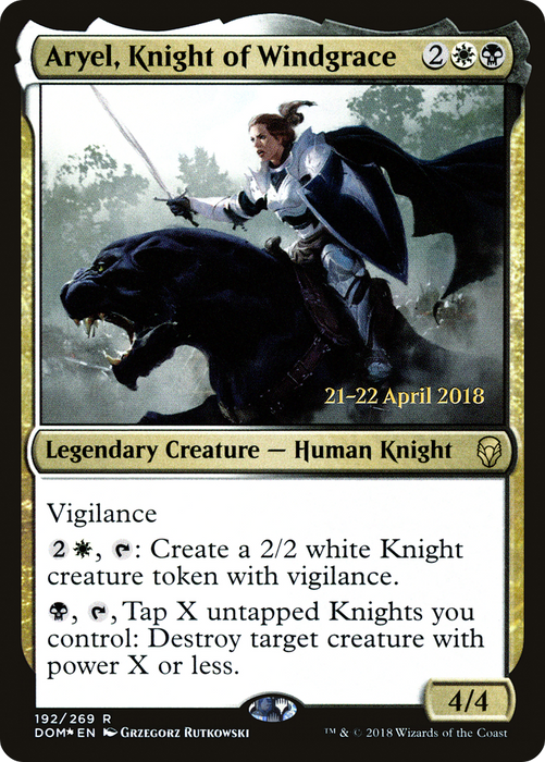 Aryel, Knight of Windgrace (PRE-192S) - rare - Foil