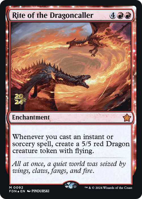 Rite of the Dragoncaller (PRE-92S) - mythic: (enchantment) - Foil