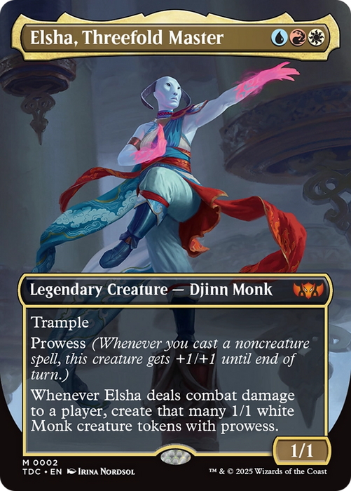 Elsha, Threefold Master (TDC-002) - mythic (Borderless) - Foil