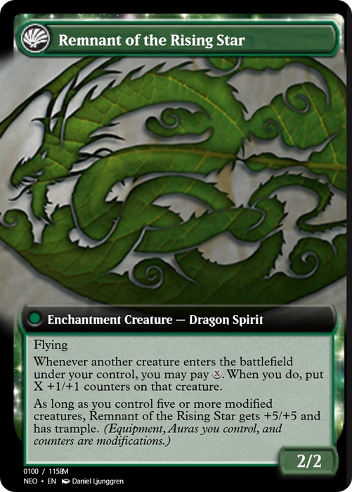 Jugan Defends the Temple // Remnant of the Rising Star (PRM-98063) - mythic: (enchantment) - Foil