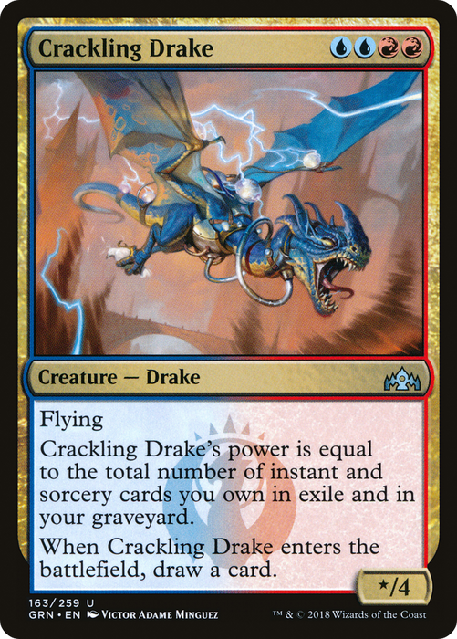 Crackling Drake (GRN-163) - uncommon - Foil