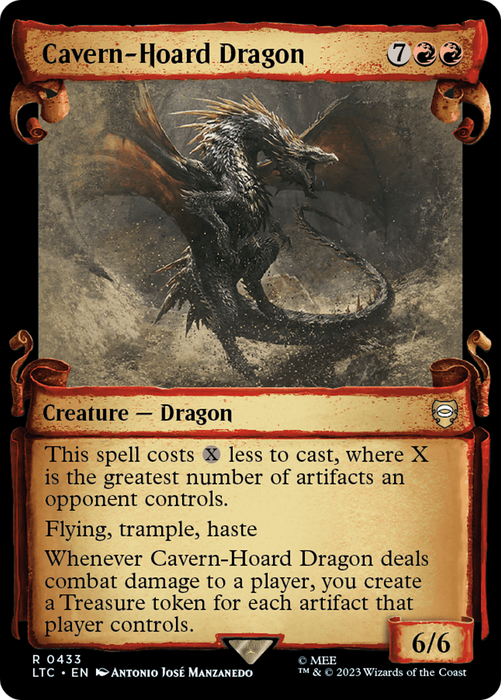 Cavern-Hoard Dragon (LTC-433) - rare: (Showcase) - Foil