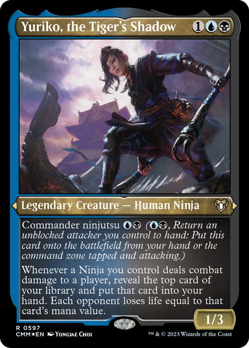 Yuriko, the Tiger's Shadow (CMM-597) - rare - Etched Foil