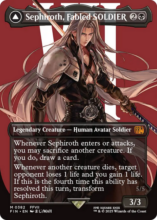 Sephiroth, Fabled SOLDIER (Borderless) (0382) (FIN-382) - mythic - Foil