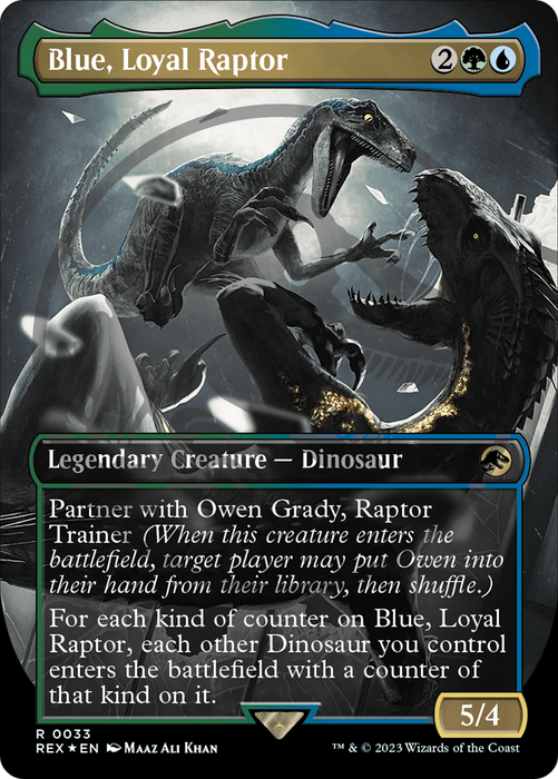 Blue, Loyal Raptor (REX-033) - rare (Borderless) - Foil