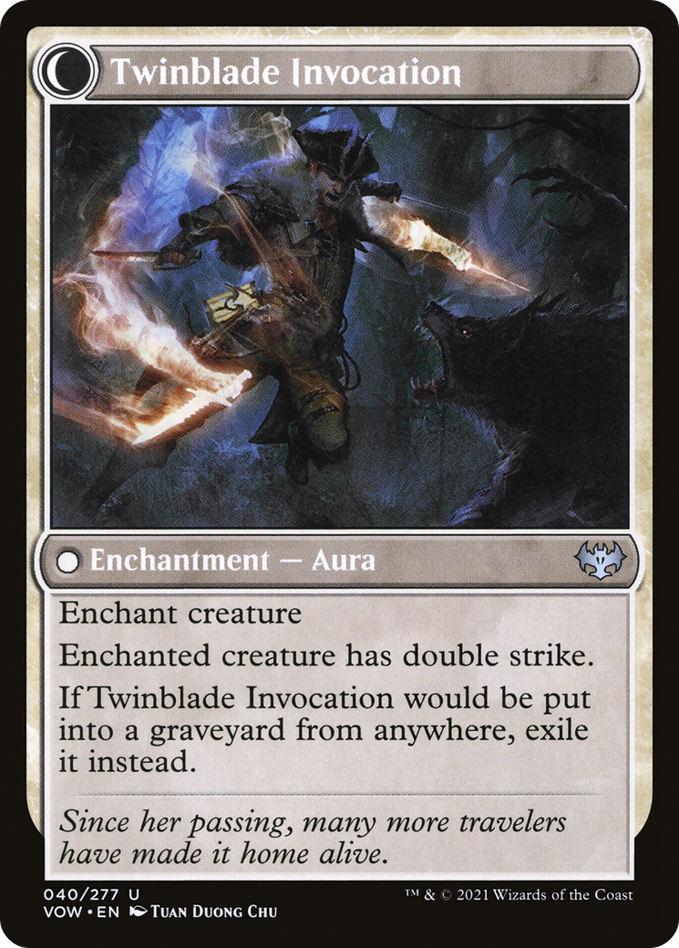 Twinblade Geist // Twinblade Invocation (VOW-040) - uncommon: (Double Faced Transform) - Foil