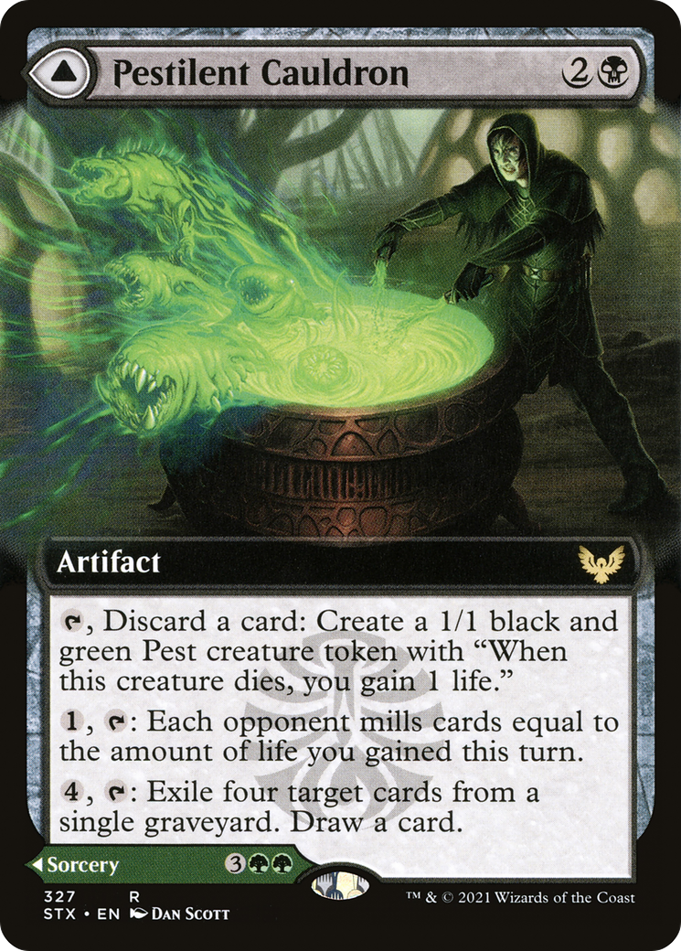 Pestilent Cauldron // Restorative Burst (STX-327) - rare: (Extended Art)