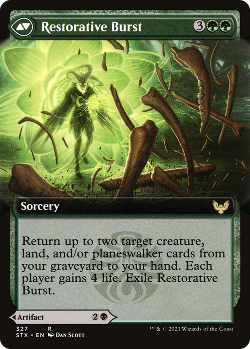 Pestilent Cauldron // Restorative Burst (STX-327) - rare: (Extended Art)