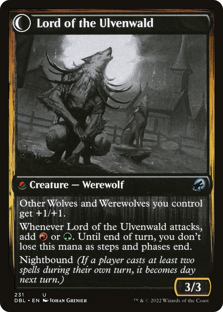 Kessig Naturalist // Lord of the Ulvenwald (DBL-231) - uncommon: (Double Faced Transform) - Foil
