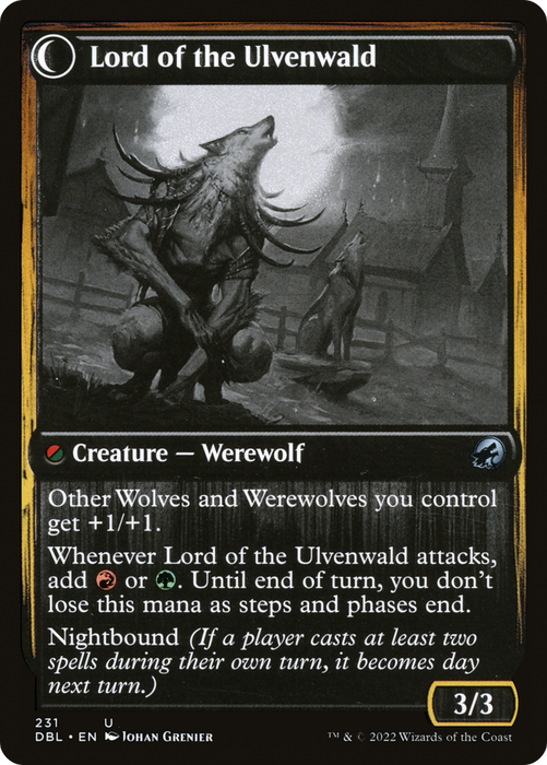 Kessig Naturalist // Lord of the Ulvenwald (DBL-231) - uncommon: (Double Faced Transform) - Foil