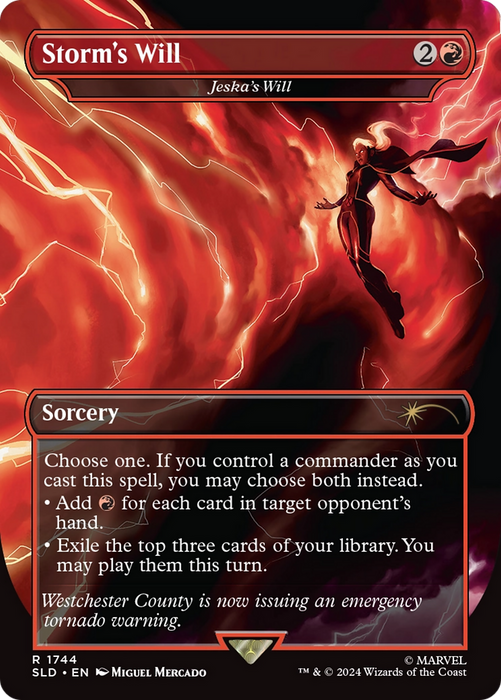 Jeska's Will (SLD-1744) - rare / Storm's Will (Borderless) - Foil