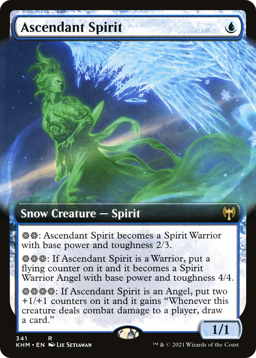 Ascendant Spirit (KHM-341) - rare: (Extended Art, snow) - Foil