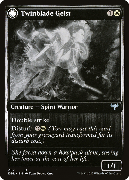 Twinblade Geist // Twinblade Invocation (DBL-307) - uncommon: (Double Faced Transform)