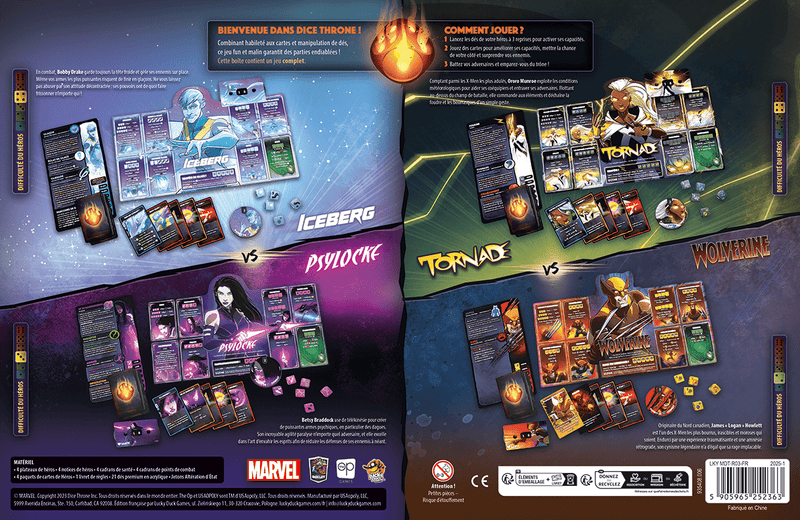 Dice Throne: Marvel X-Men - Ice Man vs. Psylocke vs. Storm vs. Wolverine (français)