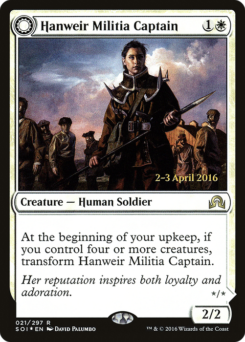 Hanweir Militia Captain // Westvale Cult Leader (PRE-21S) - rare: (Double Faced Transform) - Foil