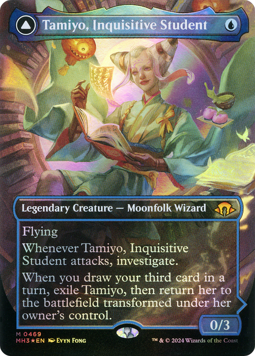 Tamiyo, Inquisitive Student // Tamiyo, Seasoned Scholar (MH3-469) - mythic (Borderless) - Foil