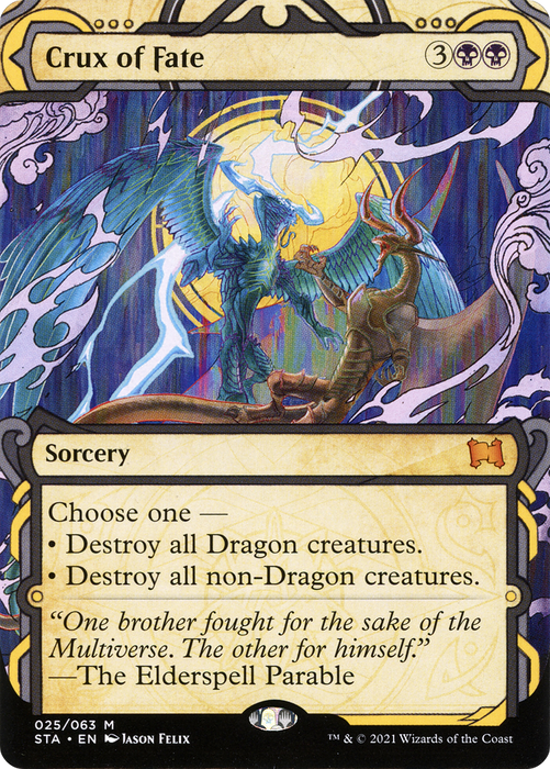 Crux of Fate (STA-025) - mythic: (Showcase) (Borderless) - Etched Foil