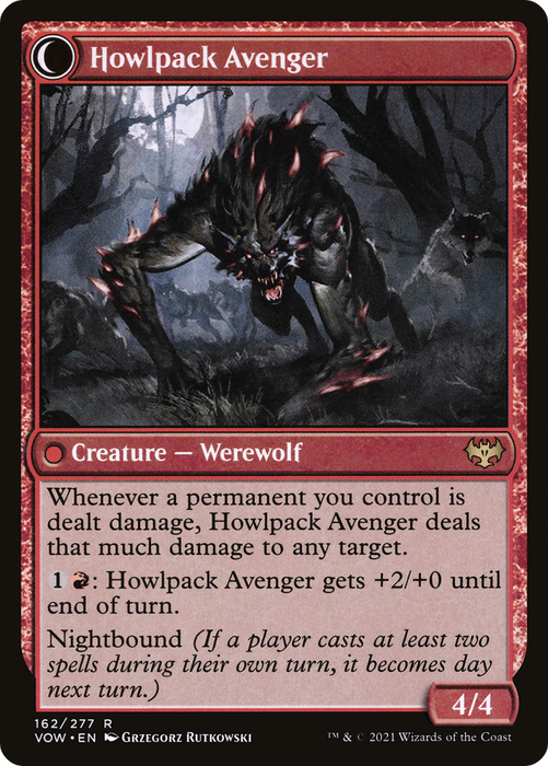 Ill-Tempered Loner // Howlpack Avenger (VOW-162) - rare: (Double Faced Transform) - Foil