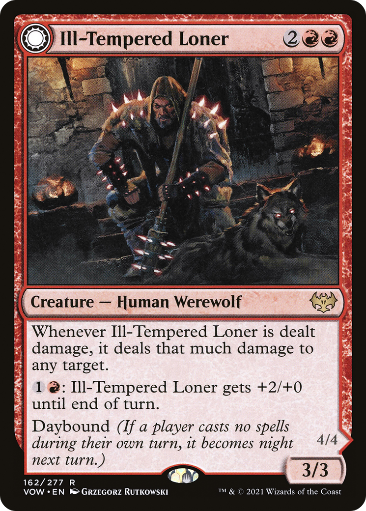 Ill-Tempered Loner // Howlpack Avenger (VOW-162) - rare: (Double Faced Transform)