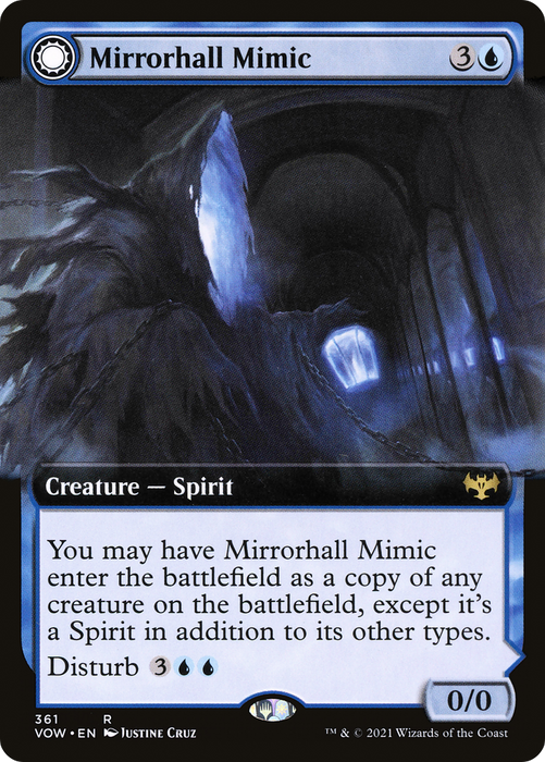 Mirrorhall Mimic // Ghastly Mimicry (VOW-361) - rare: (Extended Art, Double Faced Transform) - Foil
