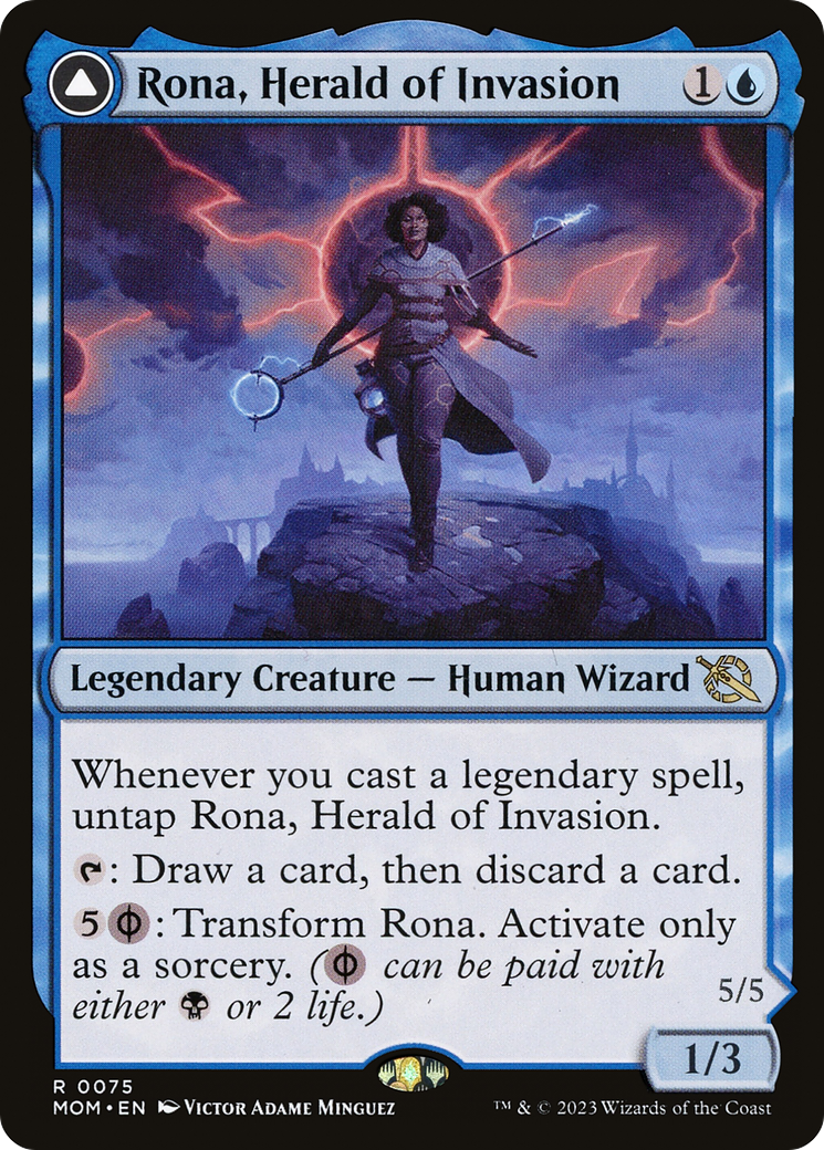 Rona, Herald of Invasion // Rona, Tolarian Obliterator (MOM-075) - rare - Foil