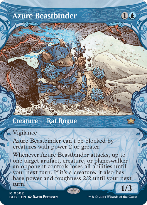 Azure Beastbinder (BLB-302) - rare: (Showcase) (Borderless) - Foil