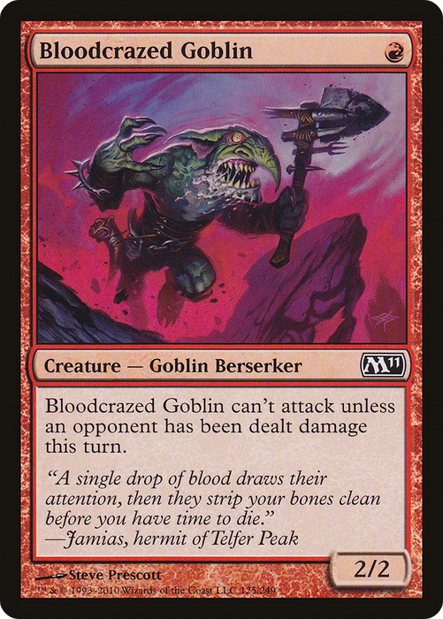 Bloodcrazed Goblin (M11-125) - common - Foil