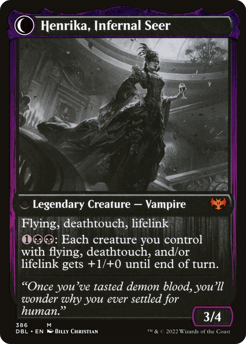 Henrika Domnathi // Henrika, Infernal Seer (DBL-386) - mythic: (Double Faced Transform) - Foil