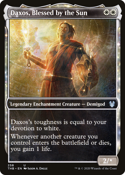 Daxos, Blessed by the Sun (THB-258) - uncommon: (enchantment, Showcase)
