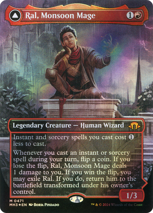 Ral, Monsoon Mage // Ral, Leyline Prodigy (MH3-471) - mythic (Borderless) - Foil