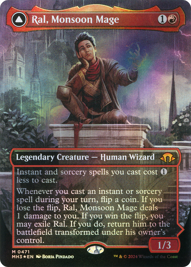 Ral, Monsoon Mage // Ral, Leyline Prodigy (MH3-471) - mythic (Borderless) - Foil