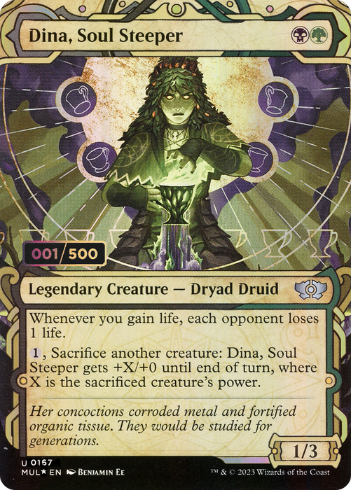Dina, Soul Steeper (MUL-167Z) - uncommon: (Showcase) (Borderless) - Foil