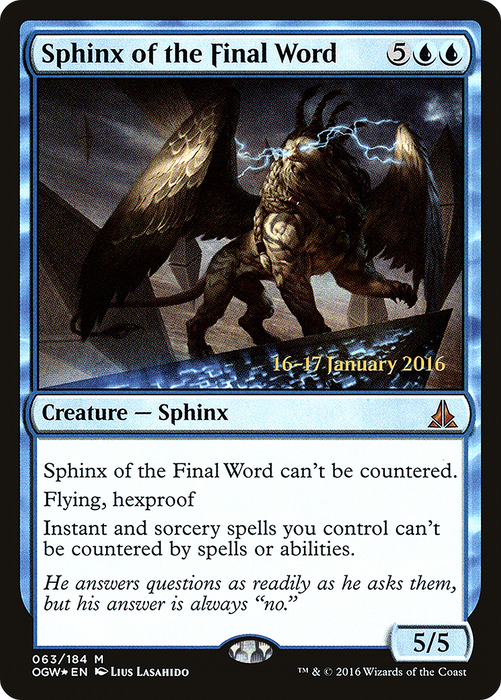 Sphinx of the Final Word (PRE-63S) - mythic - Foil