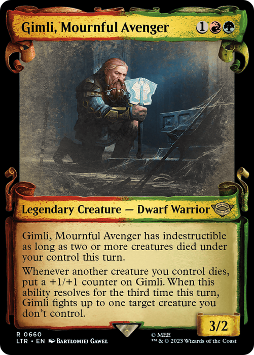Gimli, Mournful Avenger (LTR-660) - rare: (Showcase) - Foil