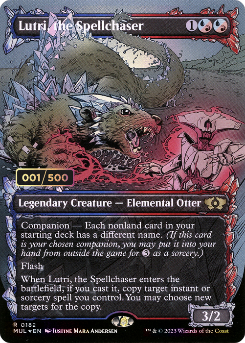 Lutri, the Spellchaser (MUL-182Z) - rare: (Showcase) (Borderless) - Foil