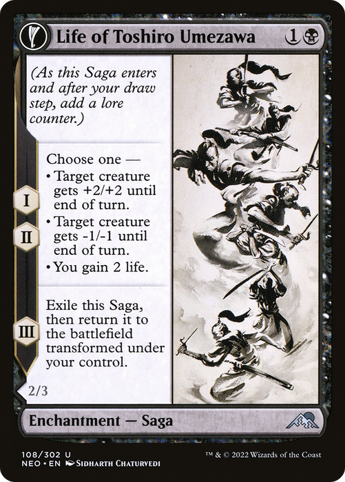 Life of Toshiro Umezawa // Memory of Toshiro (NEO-108) - uncommon: (fandfc, enchantment) - Foil