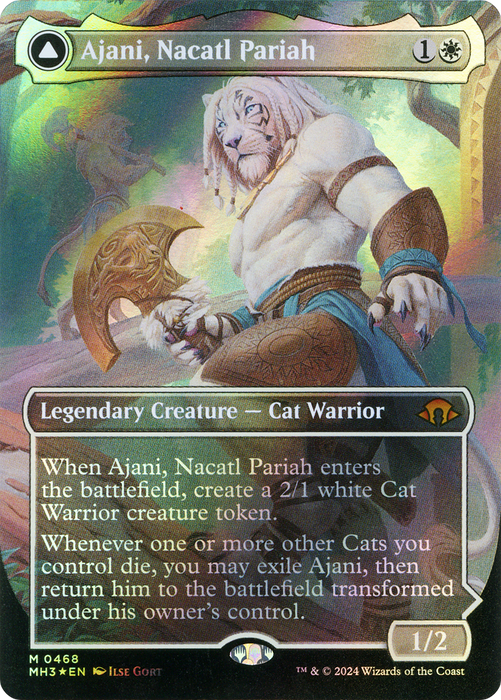 Ajani, Nacatl Pariah // Ajani, Nacatl Avenger (MH3-468) - mythic (Borderless) - Foil