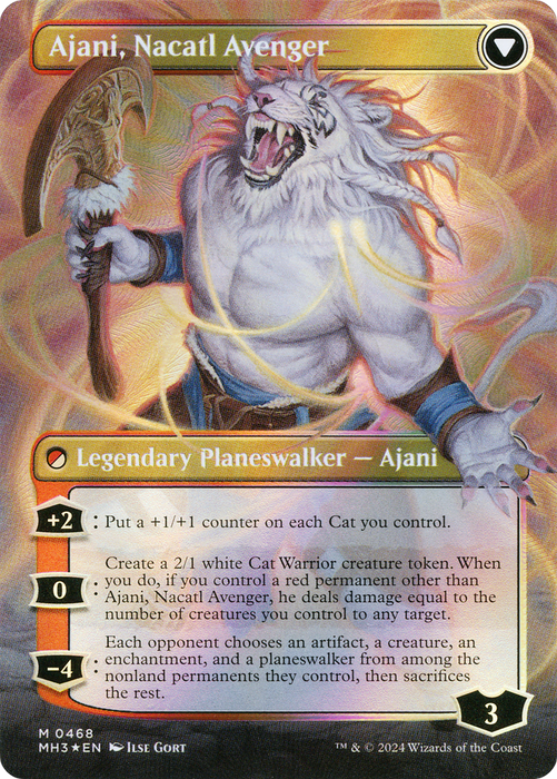 Ajani, Nacatl Pariah // Ajani, Nacatl Avenger (MH3-468) - mythic (Borderless) - Foil