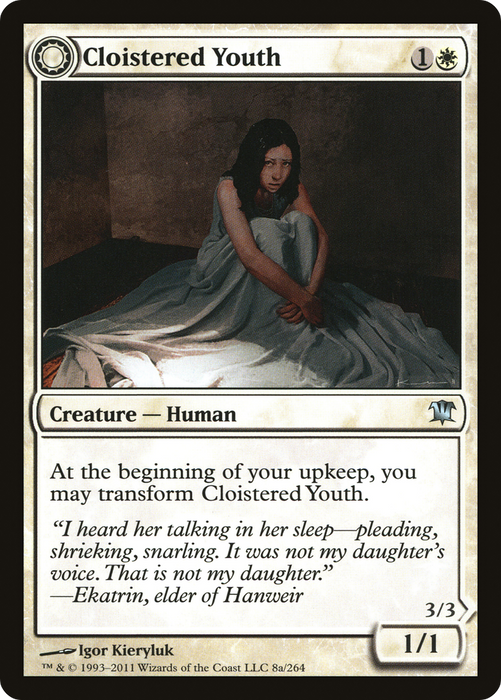 Cloistered Youth // Unholy Fiend (ISD-008) - uncommon: (Double Faced Transform) - Foil